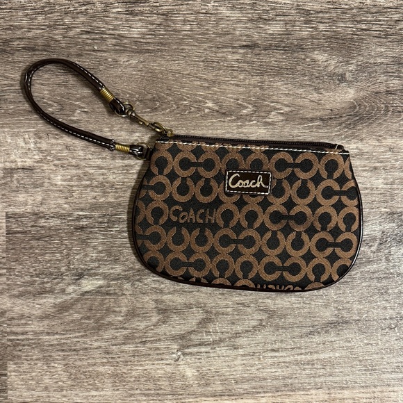 Coach Handbags - Coach Signature Brown Wristlet
